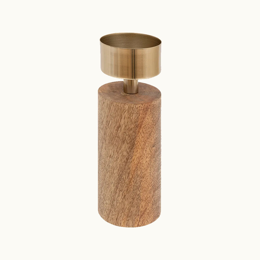 Candelabro Madera y Dorado (Set 2)