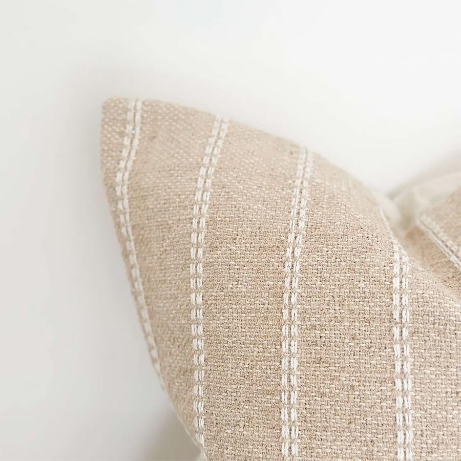 Funda de cojín Rayas Beige y Blanco