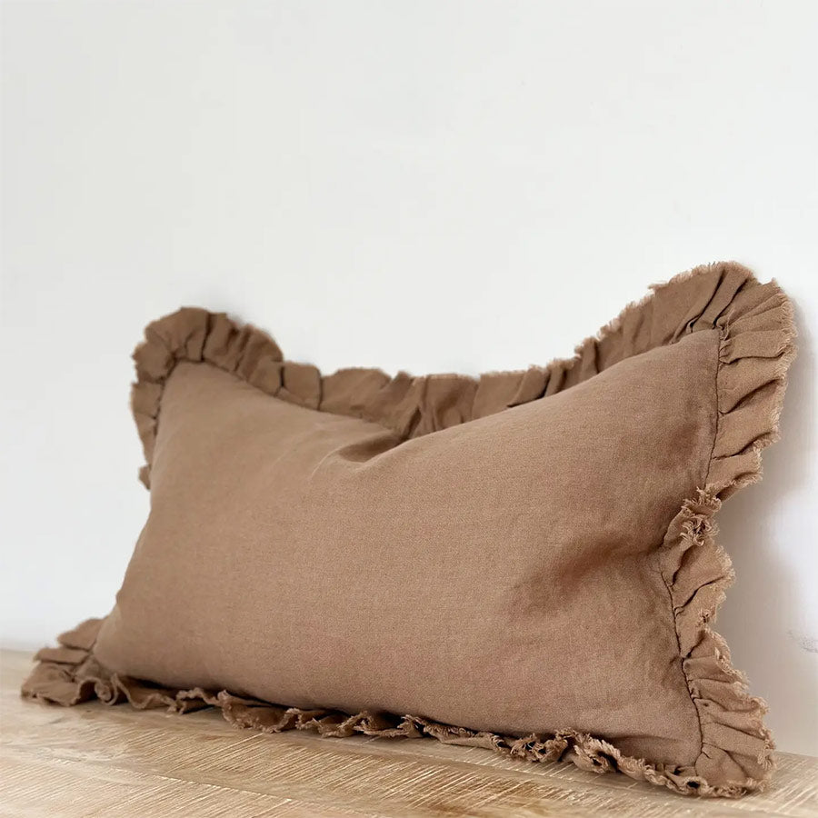 Funda de cojín Volantes Marrón