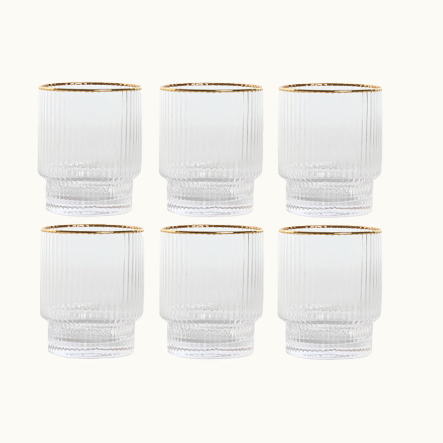Vaso Vidriado Dorado - Pack 6