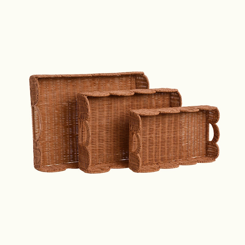 Bandeja Ratán Ondas Rectangular