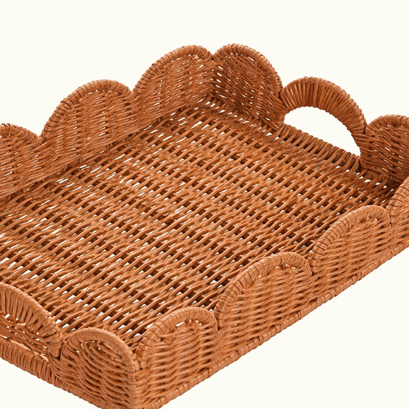 Bandeja Ratán Ondas Rectangular