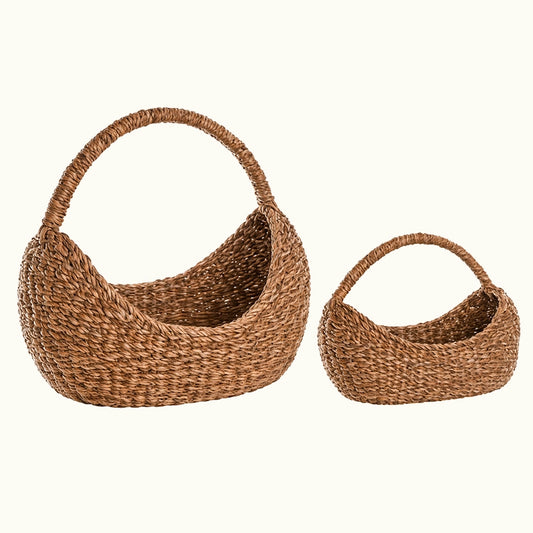 Cesta alargada con asa (Set de 2)