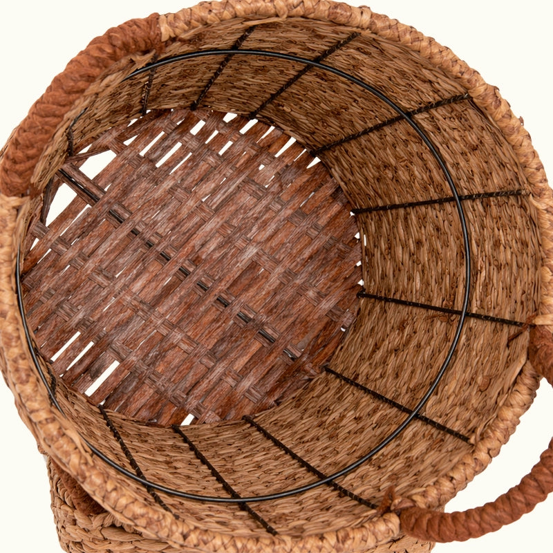 Cesta ratán y cuerda