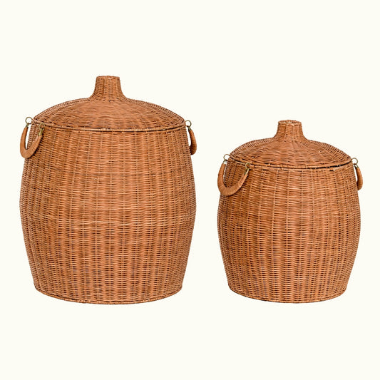 Cesta Ratán con tapa (Set de 2)