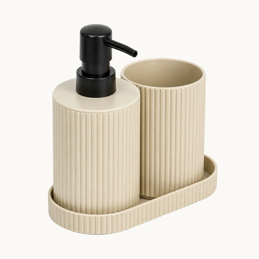 Conjunto-dispensador-jabon-y-portacepillos-rayado-beige-Stilo-Decor