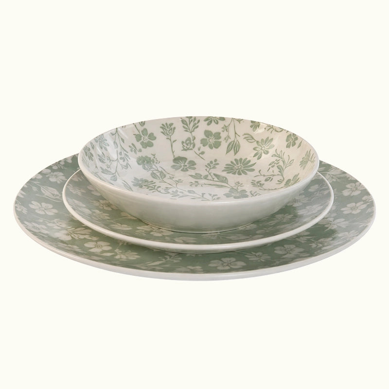 Vajilla floral verde