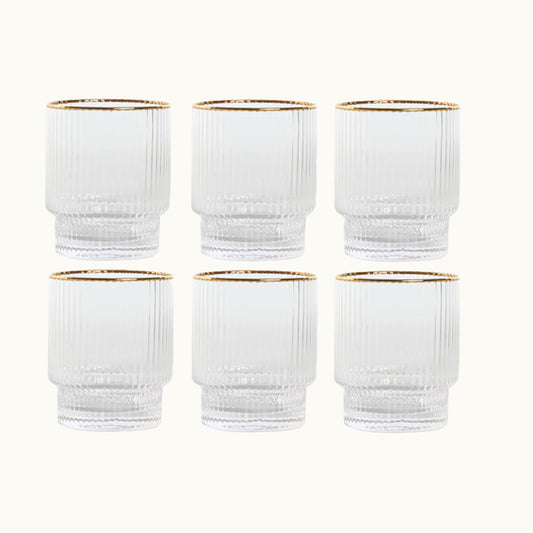 Vaso Vidriado Dorado - Pack 6